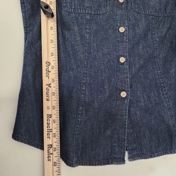 Talbots Denim Shirt Womens Medium Blue Long Sleeve Button Down Western Classic - Picture 8 of 14